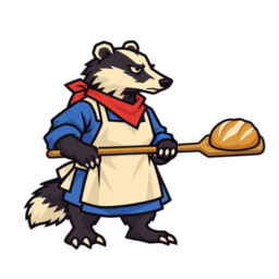 Badger baker with a bread peel