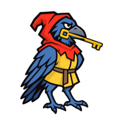 Crow locksmith carrying a key