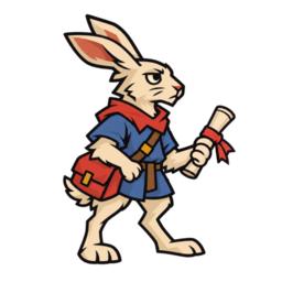 Hare carrying a courier's document